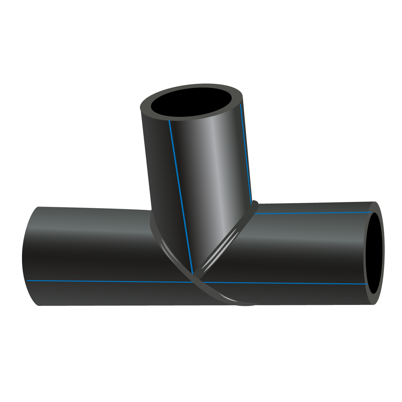 Тройник сегментный (сварной) 180мм - 90гр ПЭ100 SDR17 Россия (Ал)
